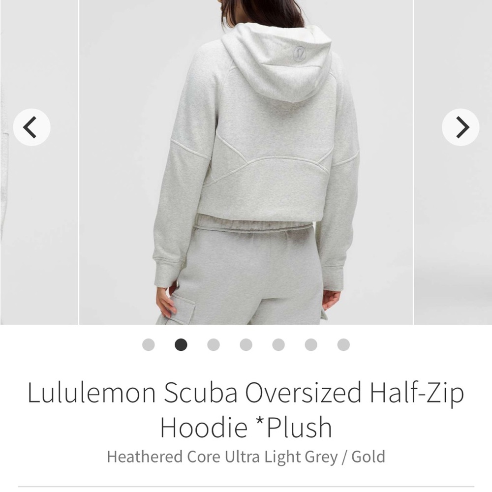 Lululemon Scuba Oversized Cropped Hoodie in Light Gray